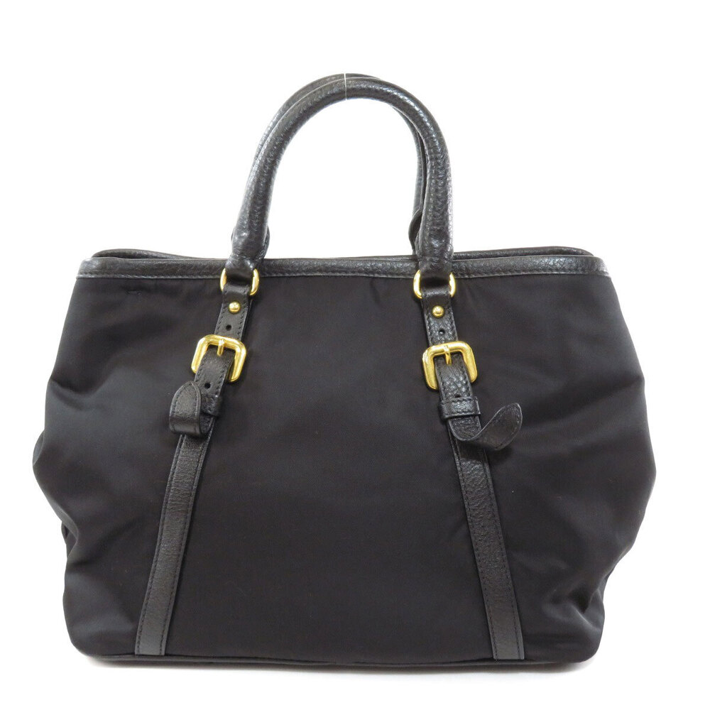 Prada Daino leather tote Shoulder Black Vitello bag Tessuto